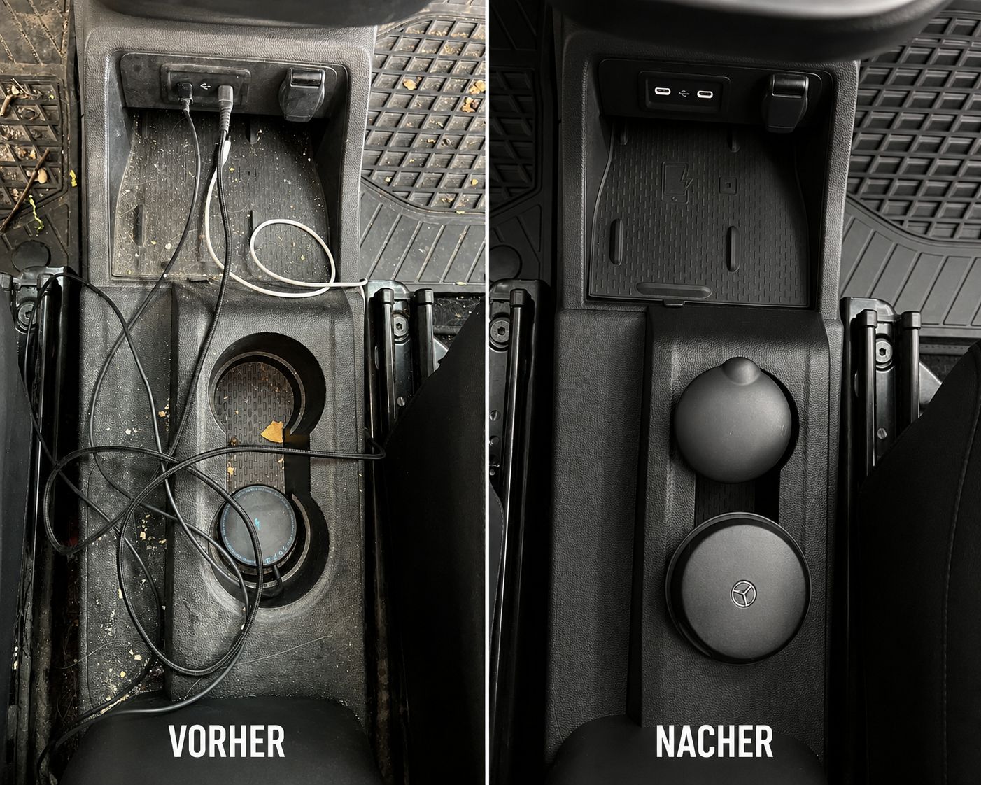 Vorher Nachher – Mittelkonsole