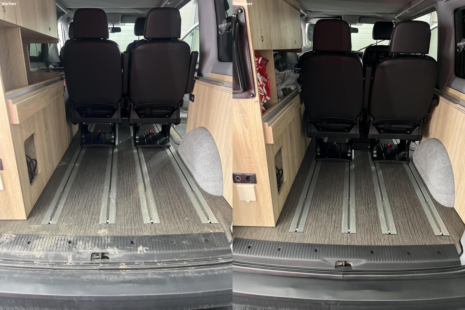 Vorher Nachher – Laderaum Bus